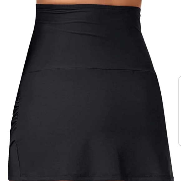 Black Tulip Hem High Waisted Swim Skirt - Picture 3 of 4